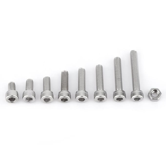 RVS SS304 Zeskantige Inbusbouten en Moeren Assortiment M5 (Bolkop)
