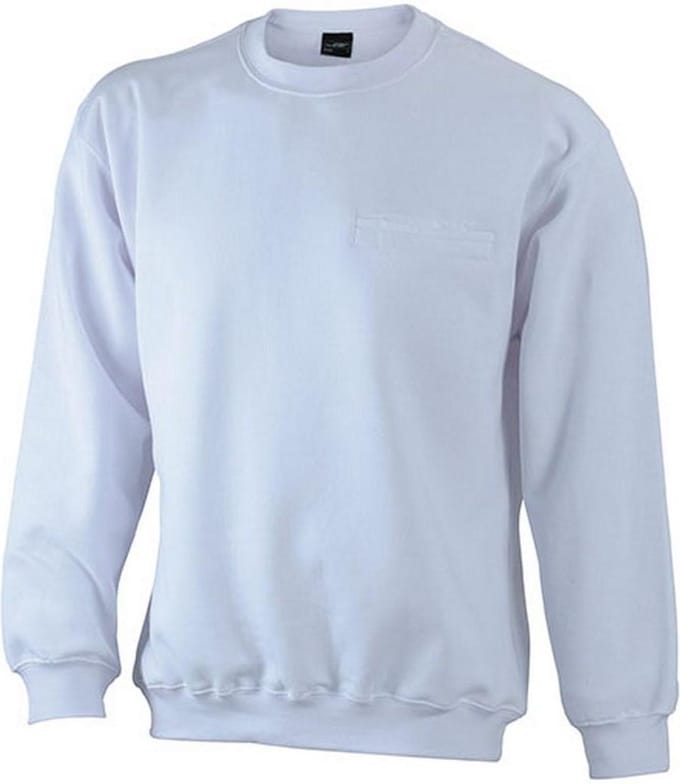 James and Nicholson Heren Ronde Zak Sweatshirt (Wit)