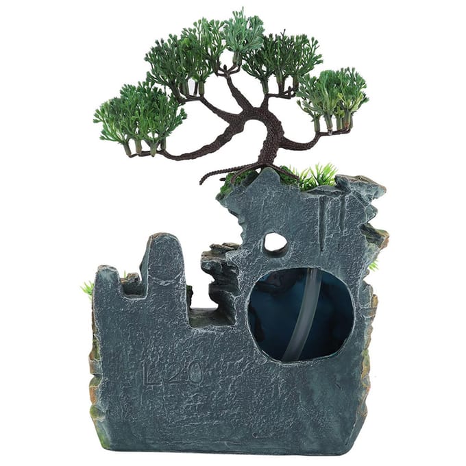 Desktopfontein Waterval Kleine Rotspartij Luchtbevochtiger Huis Bureau Decoratie black