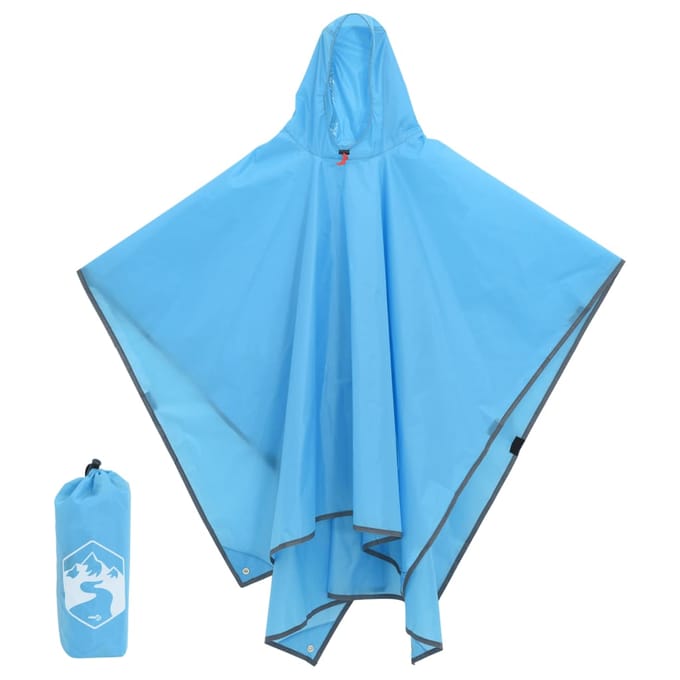 vidaXL - Regenponcho - met - capuchon - 2-in-1 - ontwerp - 223x145 - cm - blauw