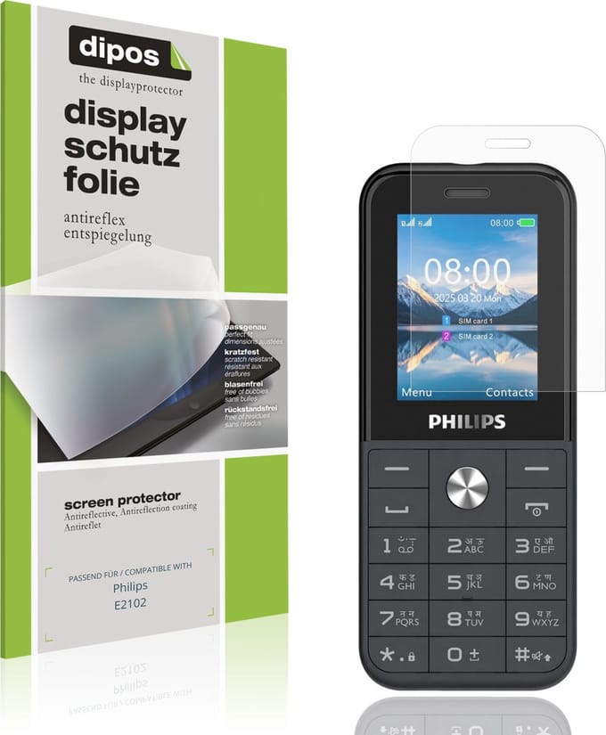 dipos – 4x Matte Beschermfolie geschikt voor Philips E2102 | Krasbestendige & antireflecterende Screenprotector Ultra-Thin