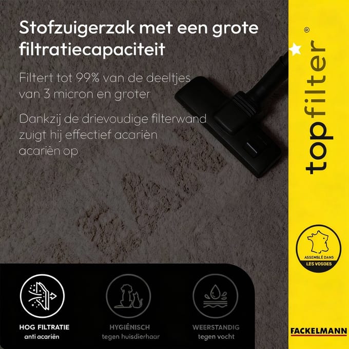 Set van 4 stofzuigerzakken voor Electrolux en Tornado TopFilter Premium