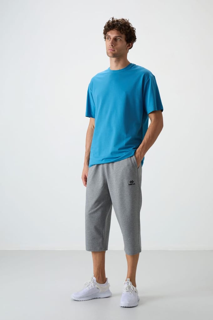 Heren Mid-waist Wijde Capri Shorts
