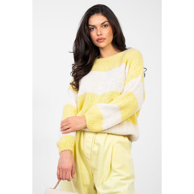 Elvara Stripe Knit - Geel / One Size