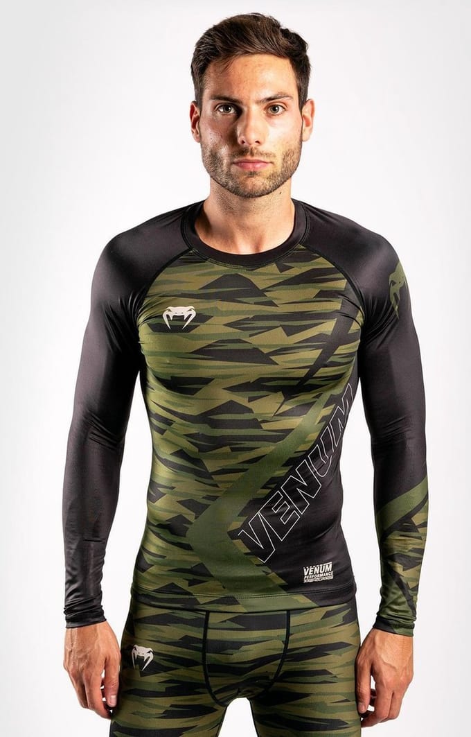Venum Contender 5.0 Rashguards L / S Khaki Camo - S