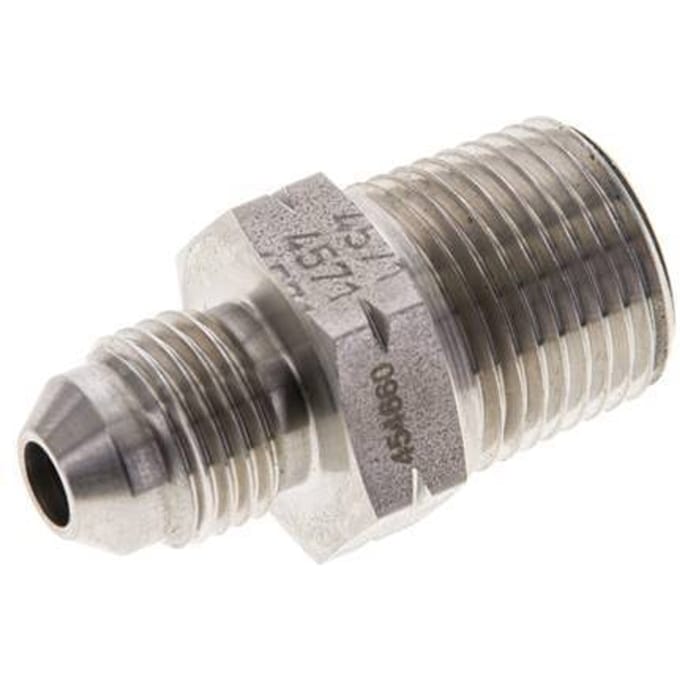 JIC  Dubbele Nippel UNF 1/2''-20 X 3/8'' NPT RVS 210bar