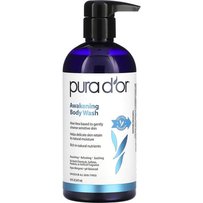 Pura D'or, Gel Douche Éveil, 16 fl oz (473ml) blue