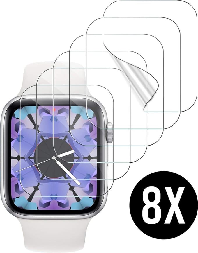Screenprotector geschikt voor Apple Watch Serie 1 / 2 / 3 - 42 mm Screen Protector - Podec - 8 Stuks