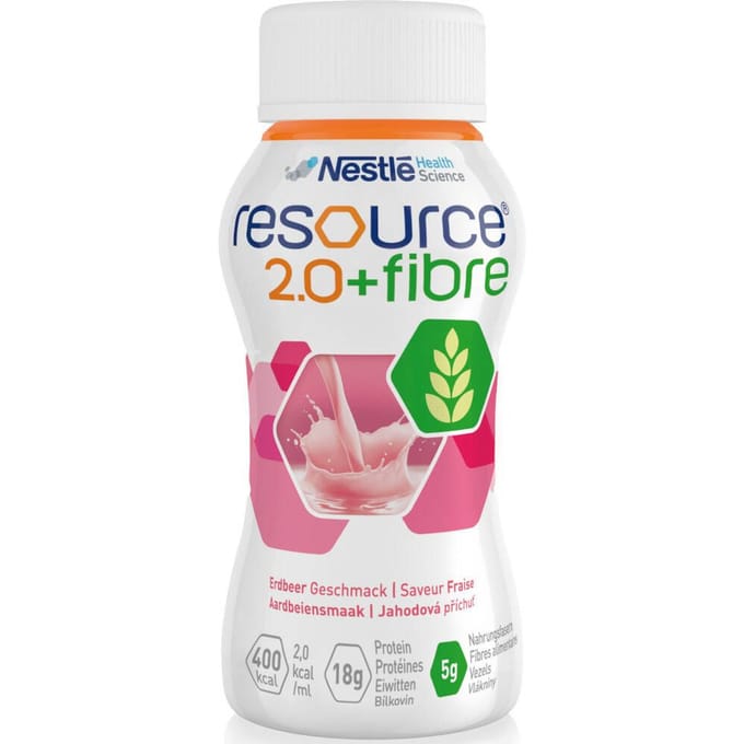 Resource 2.0 + Fibre Aardbei 4x200 Drinkbare oplossing