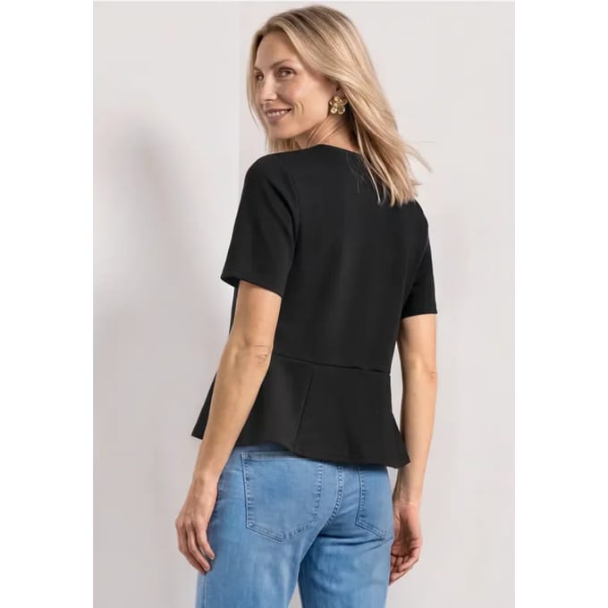 Shirt met ronde hals en volantdetail