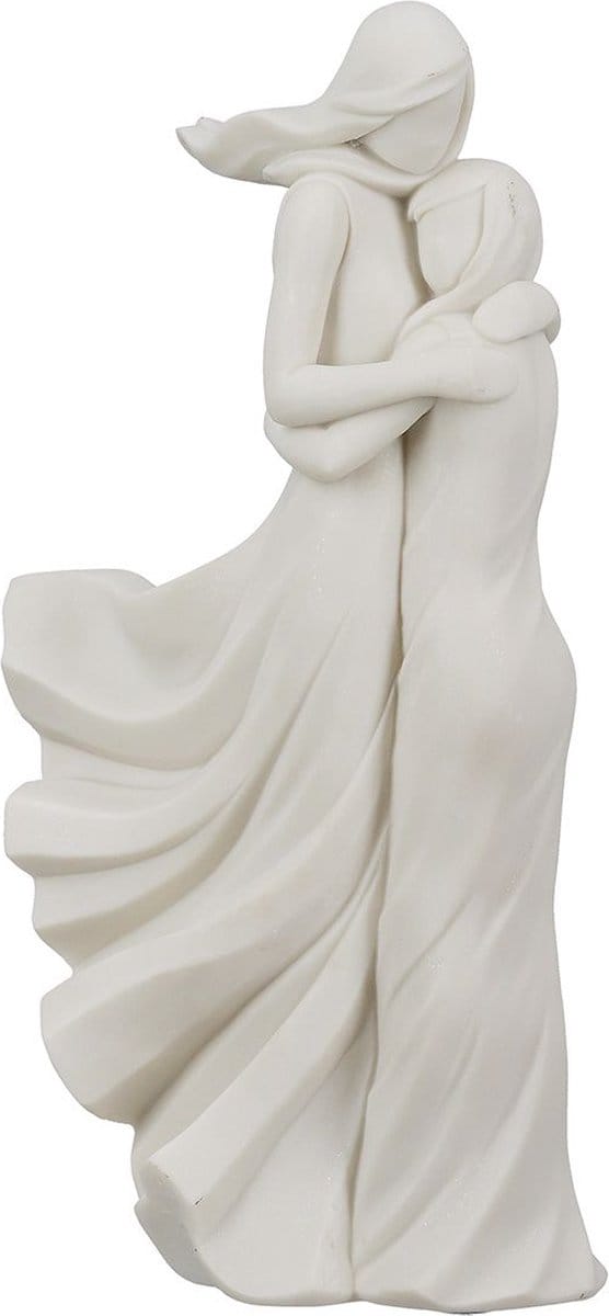 Liefde in de Wind by Rawa - Elegante moeder en dochter - 27 cm Hoog - Polyresin - Crème Wit