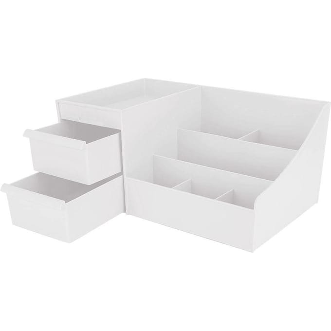 Professionele Make-up Koffer Cosmetische Opbergdoos Bureau Beauty Organizer met LadeWit wit
