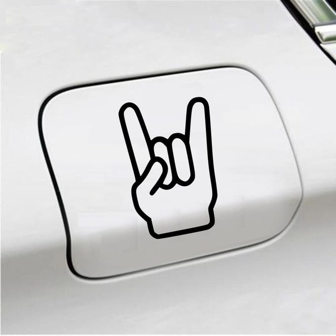 Bumpersticker - Rock N Roll - 13,5 X 8,9 - Zwart