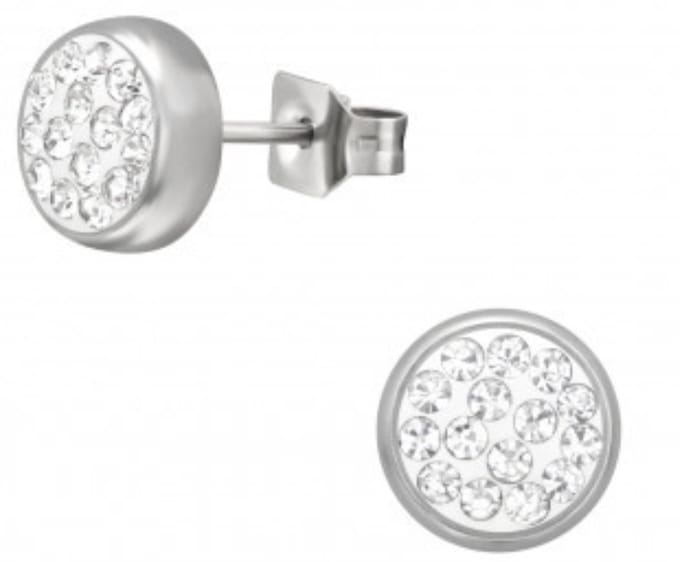 CS Joy - oorbellen - Chirurgisch staal - 7.5 mm - oorknoppen - kristal