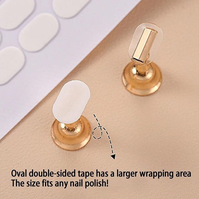 Lot de 100 rubans adhésifs double face transparents sans traces pour faux ongles, présentoir, outils de manucure 100pcs/sheet white