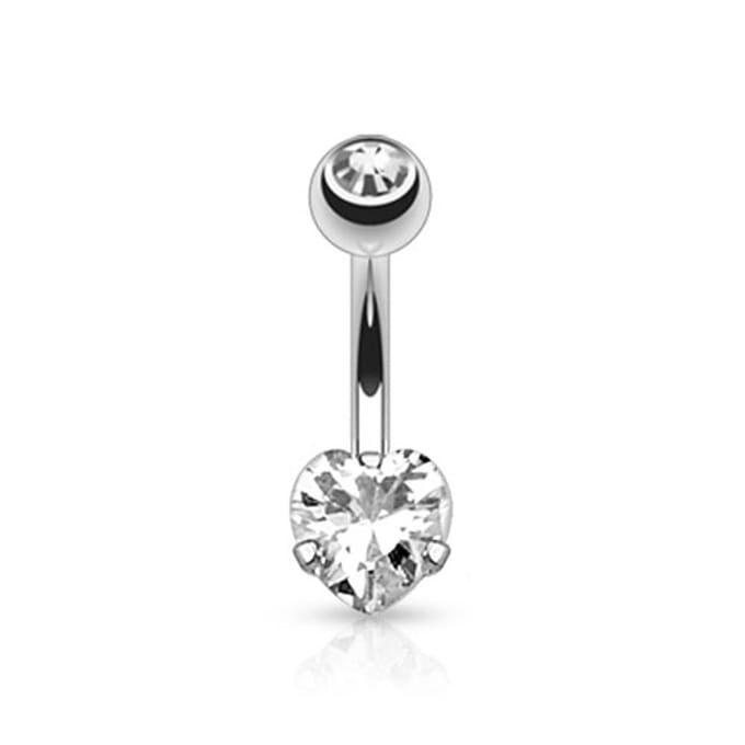 Piercing steentje hart - zilver - LMPiercings