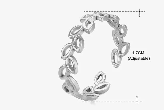 JewelGalerie-Ringen-Open Bladeren-Zilver