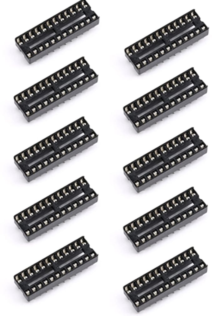 DIP socket 24 pins IC voetje 24 polig voor DIL 24 ICs 10-stuks