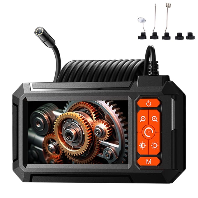 Endoscope industriel, Caméra d'inspection boroscope numérique 1080P, 8mm IP67 étanche Caméra d'égout avec 4,3 IPS black