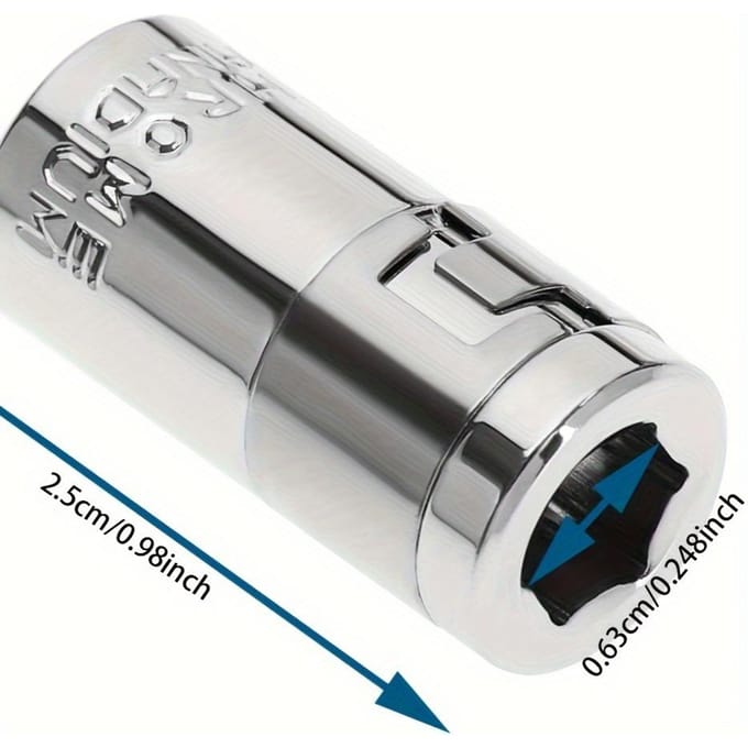 Adaptateur Carré 1/4  vers Hexagonal 1/4  pour Embout de Tournevis - Construction en Acier
