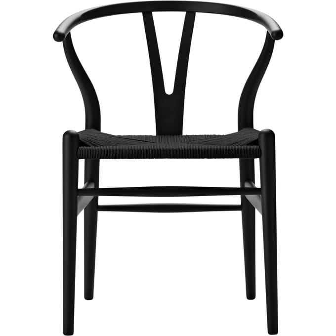 Carl Hansen & Søn - CH24 Y Wishbone Stoel soft black/black cord - zwart