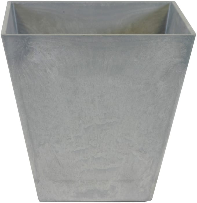 Ter Steege Bloempot/plantenpot - vierkant - kunststof - steengrijs - D30 en H30 cm