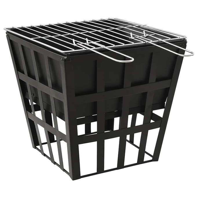 vidaXL - Vuurplaats - en - barbecue - 2-in-1 - 34x34x48 - cm - staal