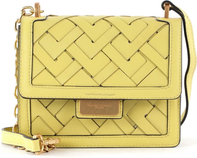GIANNI CHIARINI Leren Schoudertas Teresa Crossbody Bag Sunny Geel