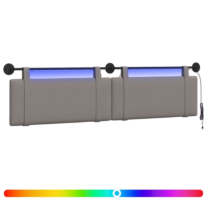vidaXL - Hangend - hoofdbord - Taupe - Stof