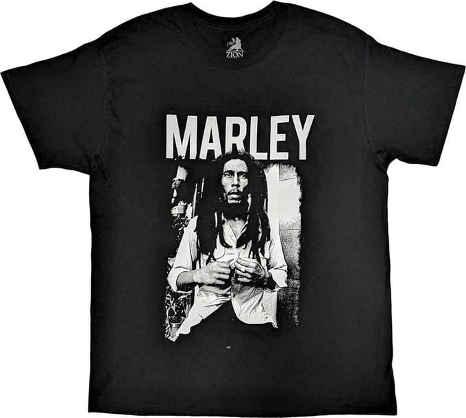 Bob Marley - Black & White Heren T-shirt - M - Zwart