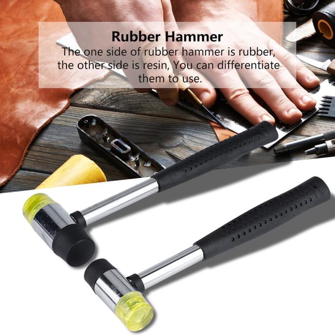 Dubbelzijdige plastic handrubber hamer leergereedschap(25mm   30mm)