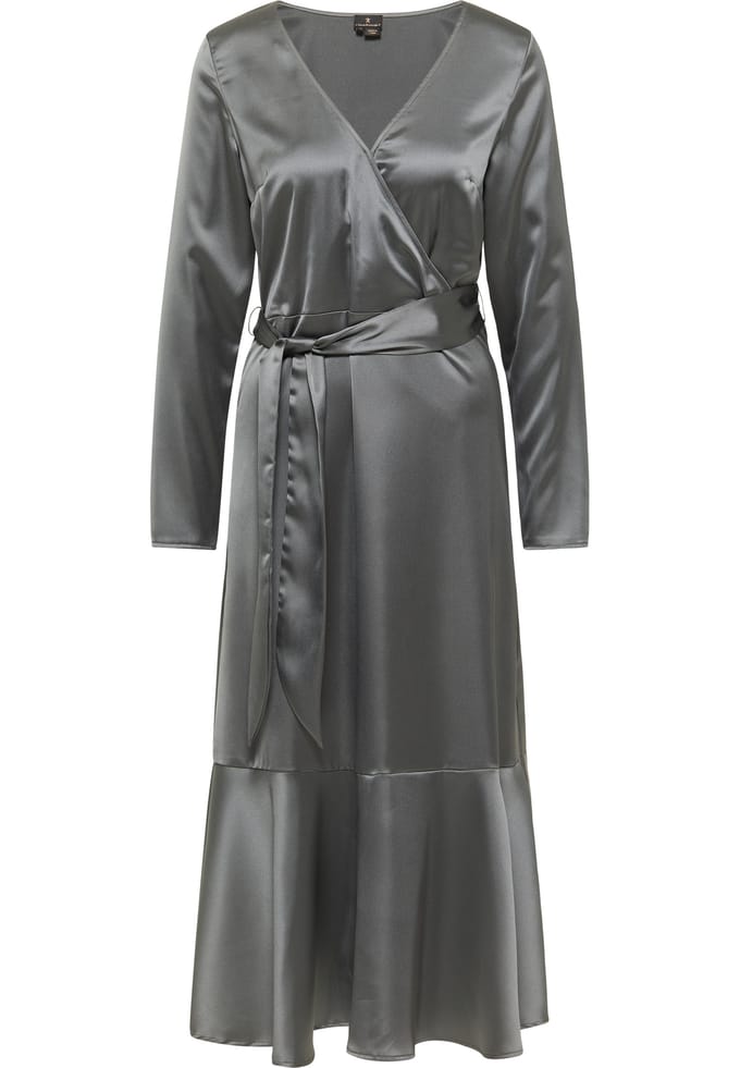 Dreimaster Blouse jurk Dames grijze olijf
