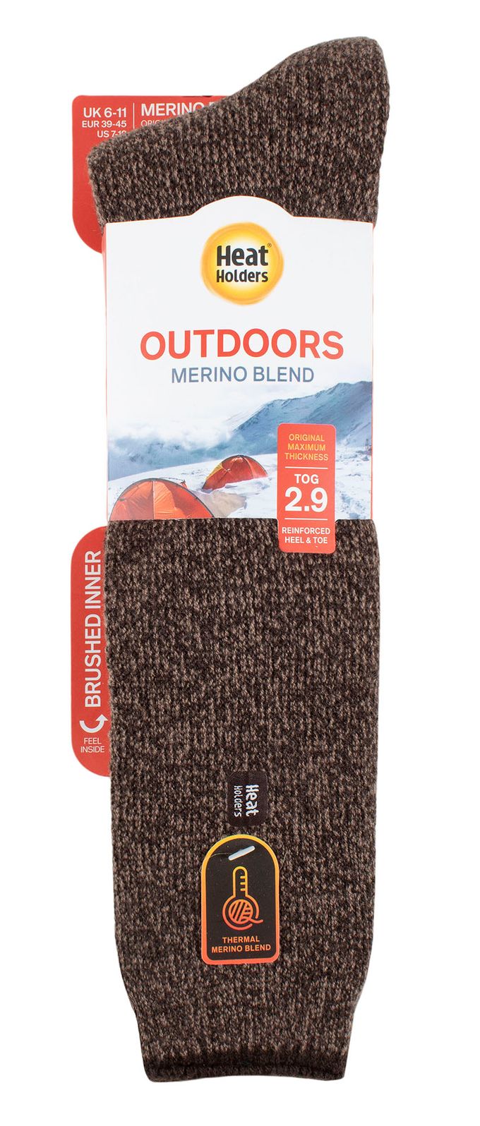 Heat Holders - Kniehoge herensokken van merinowol - Bruin