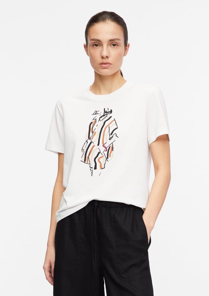 T-shirt klassieke pasvorm in jersey voor dames COMMA 01E6