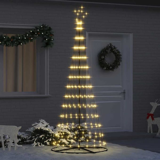 vidaXL LED Kerstboom Warmwit 250 cm Metaal