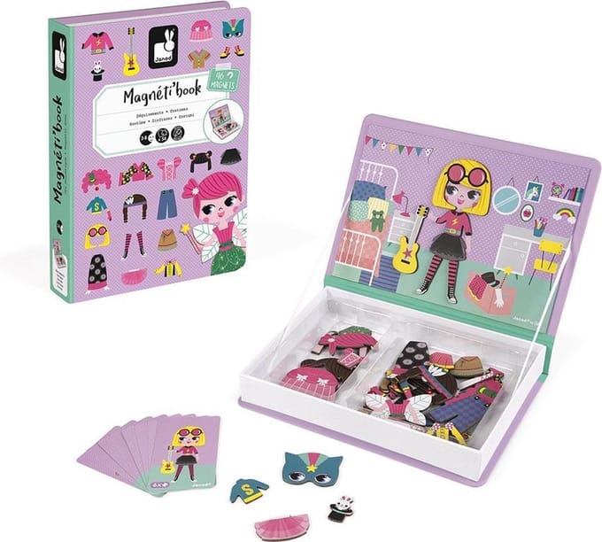 Janod - Magnetibook - Verkleedfeest Meisjes - Magneetboek Speelset