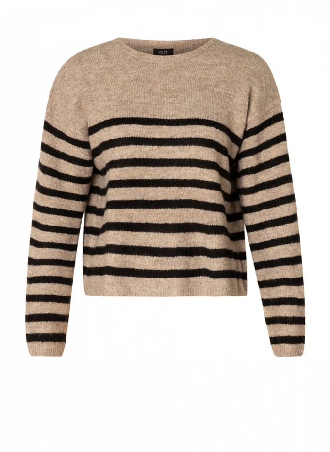 YEST Cyrielle Tops - Sand/Black - maat 44