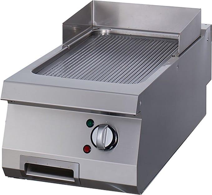 Premium Grillplaat - Gegroefd Chroom - Enkel - 90 cm Diep - Elektrisch