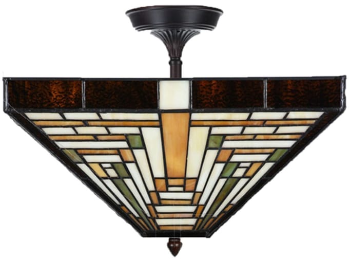 Tiffany Verlengde Plafonnière Rising Sun - Art Deco Trade