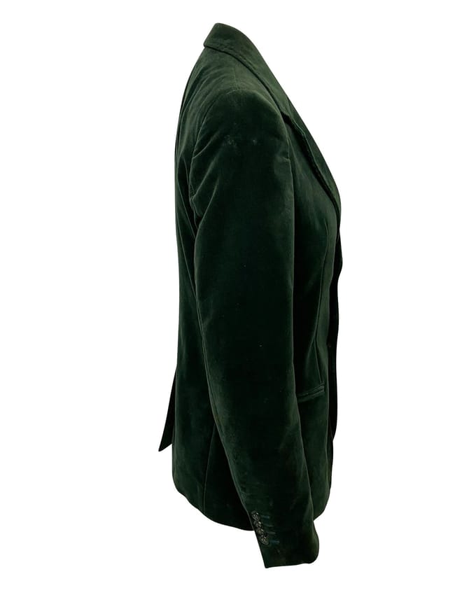 Emporio Armani Enkelknop Blazer in Groene Fluweel