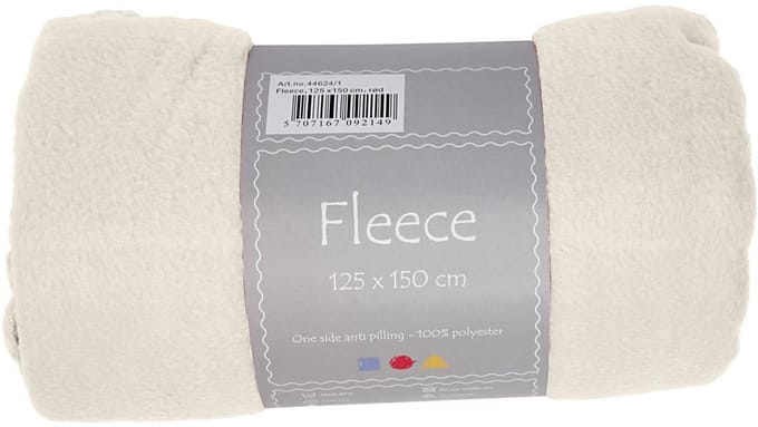 Fleece, L: 125 cm, B: 150 cm, 200 gr, off-white, 1 stuk