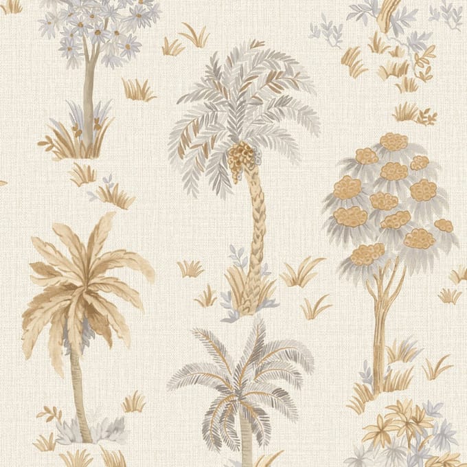 Zambaiti Vinylbehang Z70710 - Marrakesh - Botanisch Wit - 53cm x 10.05m