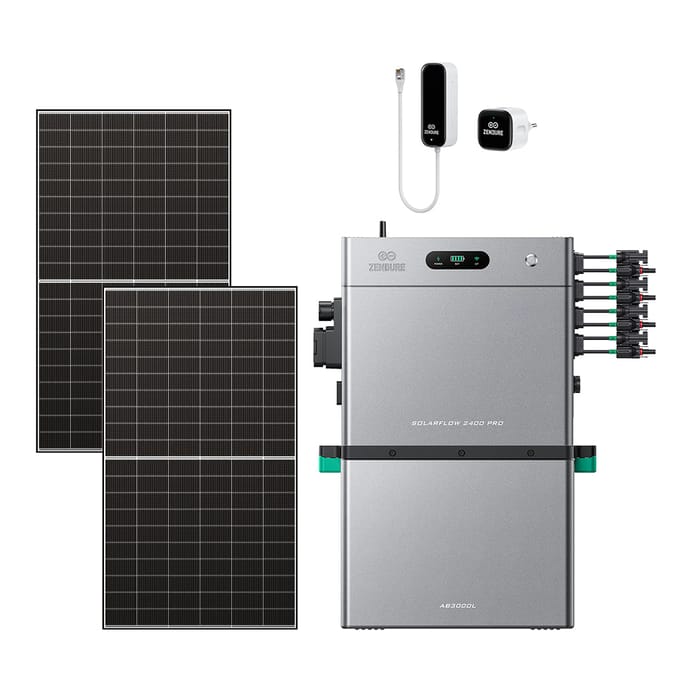 Zendure SolarFlow 2400 Pro - SolarFlow 2400 Pro & Slimme Meter P1 / 1*AB3000L (2.88 kWh) / 2*515W Bifacial Panel  (1300Wp Max)