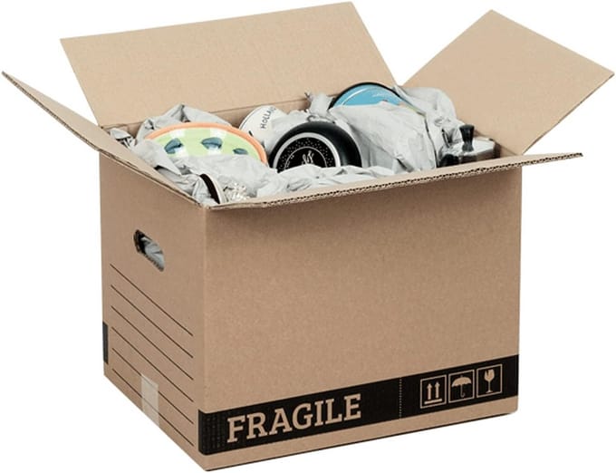 Verhuisdozen Set van 15 met Handvatten, Dubbele Golfkarton, 50x35x40 cm