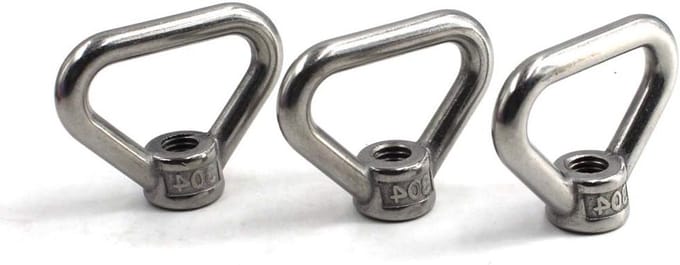 Lifting Nut Ring in Driehoekvorm met Draadogen van 304 RVS - Set van 3 Stuks voor Versterking en Bevestiging