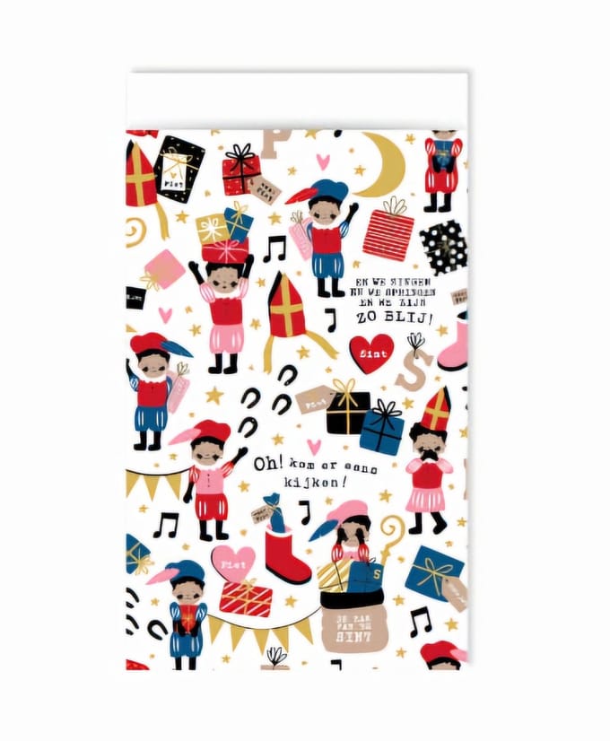 25x Cadeauzakje Pieten Party 12x19cm
