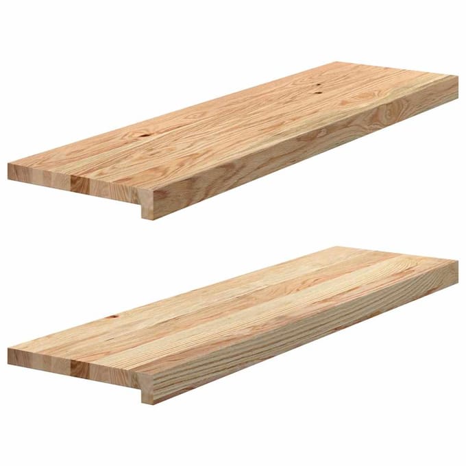 vidaXL - Traptreden - 2 - st - 90x30x2 - cm - onbehandeld - massief - eikenhout