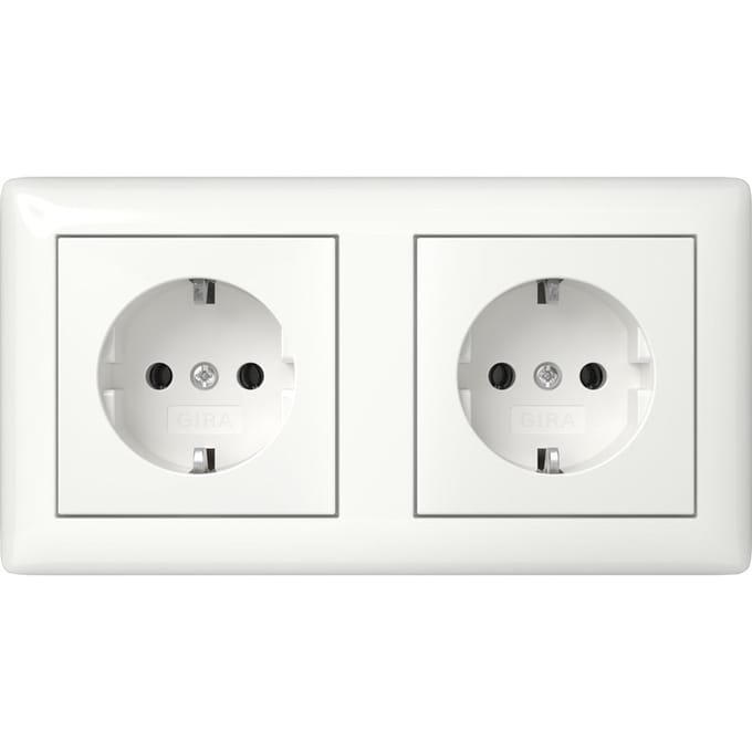 Gira Systeem 55 Dubbele Stopcontact Met Aardcontact - 482103