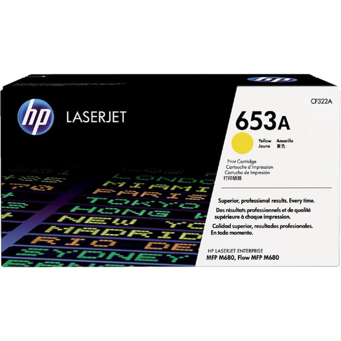 HP CF322A nr. 653A toner cartridge geel (origineel)