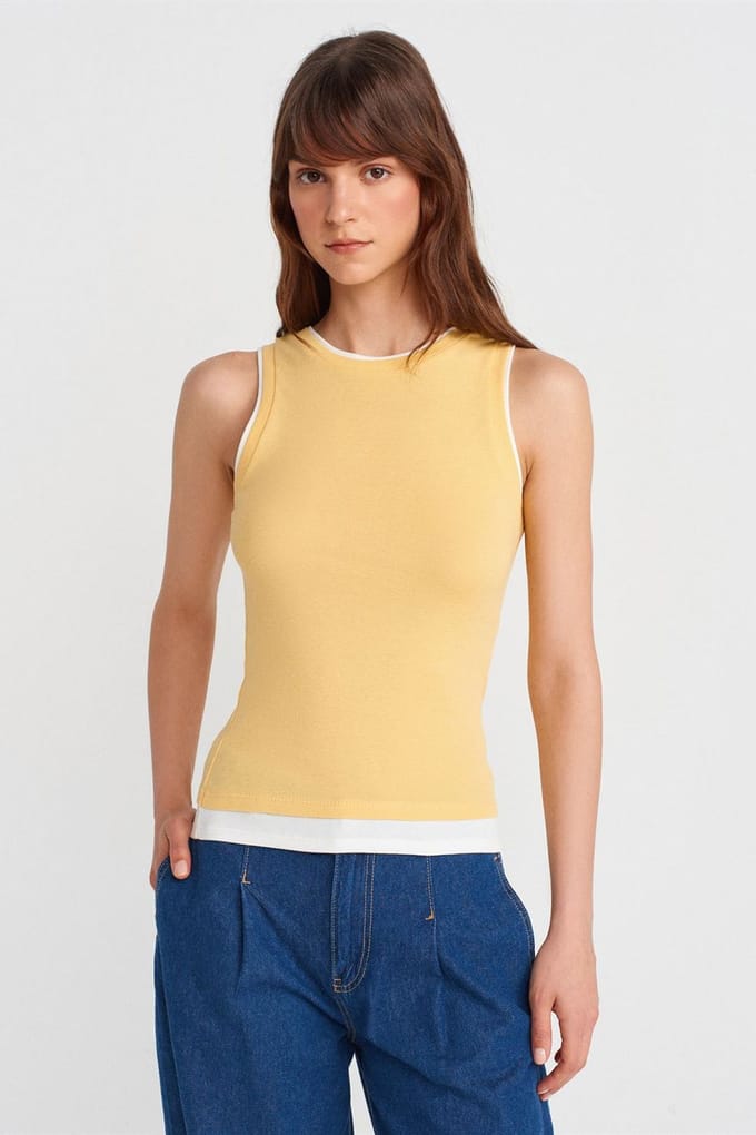 Mouwloze Ribbel Katoenen Blouse
